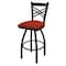 Holland Bar Stool Co 30" Swivel Bar Stool, Black Wrinkle, Graph Poppy Seat 82030BW021 - alternate 1